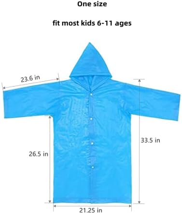 חבילה משפחתית של מעיל גשם, מעילי גשם למבוגרים וילדים [2 חבילה] פונצ'וס חירום עם מעיל גשם ארוך של מכסה